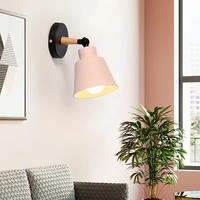 Lampu Dinding LED Modern Warna Macaron Besi, Gaya Nordic Minimalis, Lampu Sconce Samping Tempat Tidur, Dekorasi Dinding Ruang Tamu/Ruang Makan