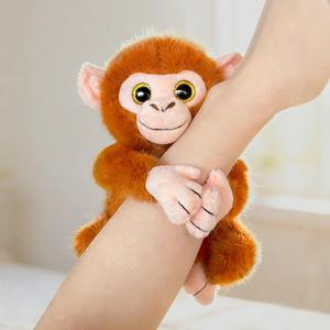 Peluche singe personnalisée avec logo, simulation de singe brun aux grands yeux, peluche avec fermeture auto-agrippante, poupée en peluche, attache de rideau, coussin doux, cadeau - Product Image 2