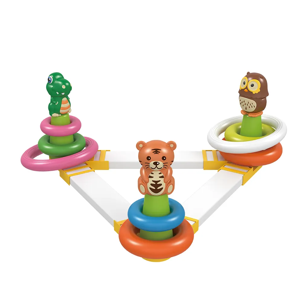 באיכות גבוהה צעצועי חינוך תינוק צבעוני בעלי החיים צורת לערום משחק טבעות צעצוע לילדים מתנת צעצוע בנייה