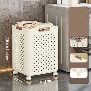 Panier à linge pliable grande capacité Maxfree avec roulettes pour la maison et la salle de bain, idéal pour les vêtements sales - Product Image 2