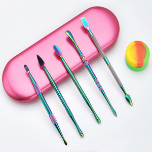 Juego de 5 Piezas de Empujadores de Cutículas de Acero Inoxidable de Doble Cara, Herramientas de Manicura con Empujador de Cutículas Colorido - Product Image 3
