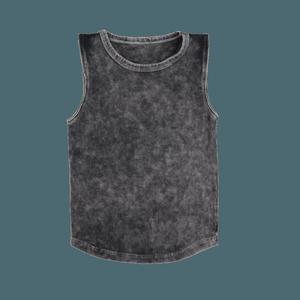 Camisetas de Verano de Manga Corta para Bebés, Camisetas Lisas de Canalé para Niños y Niñas, Camiseta de Verano Unisex con Espalda Larga y Efecto Desgastado - Product Image 3