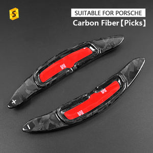 Paleta DE CAMBIO DE PATRÓN forjado <span class=keywords><strong>Interior</strong></span> de coche de fibra de carbono seca Real de carbono Shasha para Porsche 911 922 Taycan Panamera <span class=keywords><strong>Macan</strong></span> <span class=keywords><strong>2021</strong></span> + - Product Image 3