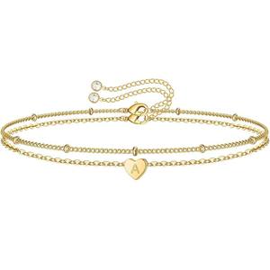 Nouveau Bracelet Personnalisé 2026 en Acier Inoxydable Plaqué Or avec Petit Cœur et Monogramme Alphabet Arabe – Cadeau d'Anniversaire - Product Image 1