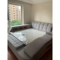 Ensemble de lits modernes King Size rembourrés intelligents avec massage et USB multifonction, pour chambre à coucher, meubles de maison, également disponible en Queen Size