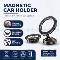 Accessoires intérieurs de voiture, support de téléphone pliable en alliage magnétique, rotation à 360°, charge rapide sans fil 15W, MagSafe universel, stable
