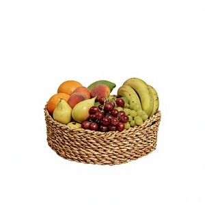 Panier à fruits en rotin tressé à la main, bol de service en osier, centre de table décoratif, rangement pour la maison et la cuisine - Product Image 1
