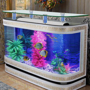 大型特注ガラス製クリア高級丸型水槽<span class=keywords><strong>120L</strong></span>エコフレンドリー50Wリビングルーム水槽金魚造園カスタマイズ - Product Image 2