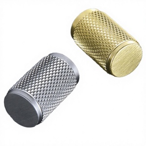 Knurled Aluminum Round <b>Furniture</b> <b>Handles</b> and <b>Knobs</b> for Kitchen and Entry Cabinets-Contemporary Design - Product Image 2