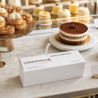 Boîte à dessert personnalisée en gros avec bande de déchirement, emballage auto-adhésif pour gâteaux, pâtisseries et cadeaux de boulangerie