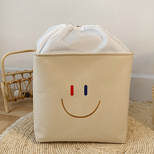 Panier de rangement pliable multi-usage en toile épaisse avec <span class=keywords><strong>broderie</strong></span> de dessin animé, lavable, pour vêtements, couettes - Product Image 4