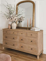 Ensemble de commodes en bois à huit tiroirs spacieux, finition chêne gris, collection en bois