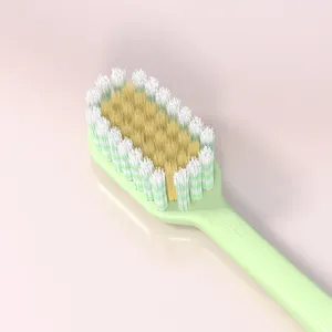 Tongue Factory Direct Best Quality Logo Printed Cheapest 3 In 1 Adult Toothbrush With Tongue Cleaner