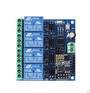 1pcs 5 v/12 V ESP8266 ESP-01 4 ערוץ WiFi ממסר מודול עבור IOT החכם בית טלפון APP בקר המשולב ESP01