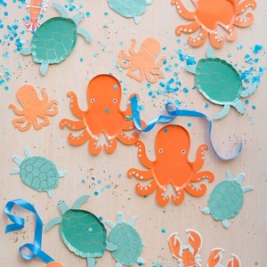 Assiettes en papier personnalisables DAMAI sur le thème des animaux marins pour fêtes sous-marines - Product Image 1