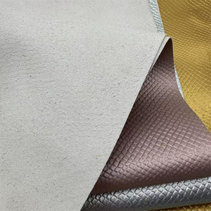 Cuir synthétique <span class=keywords><strong>PU</strong></span> en microfibre métallique de 1,0 mm, conforme à la norme REACH <span class=keywords><strong>CA</strong></span> Prop 65, pour sacs et chaussures de luxe, finition dorée ou argentée, effet verni, imitation cuir. - Product Image 3