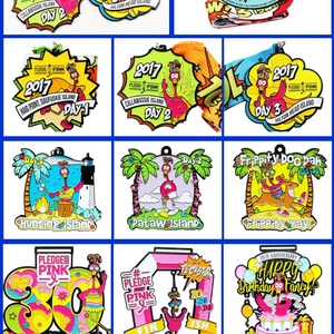 Medallas Deportivas de Maratón Rosa Personalizadas de Imitación de Metal Dorado Antiguo Moderno, Fabricadas por Oneway, Niqueladas - Product Image 6