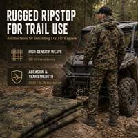 Tissu extérieur 235 g/m² en polyester et coton extensible, tissu camouflage, tissu ripstop pour ATV, vêtements de sport anti-UV, vêtements de moto