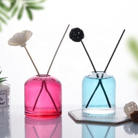 Diffuseur de parfum en verre rose clair imprimé à l'écran, design unique Ru Star, cylindre de 200 ml et 250 ml, pour la décoration de la maison