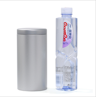 Boîte en métal cylindrique noire personnalisée pour thé, café en grains, ou autres aliments, avec impression sur mesure