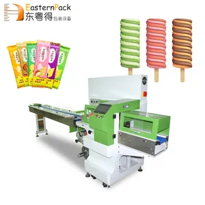 Automatic Flow Ice Cream Bar Lollipop Candy Packaging Fruit For Shop Packing Machine