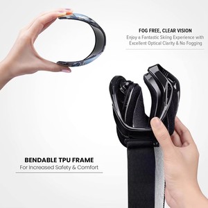 Masque <span class=keywords><strong>de</strong></span> ski et snowboard cylindrique en TPU à porter par-dessus des <span class=keywords><strong>lunettes</strong></span>, avec verres anti-buée <span class=keywords><strong>pour</strong></span> hommes, femmes et jeunes, protection UV à 100 % - Product Image 4
