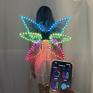 LED scintillanti <span class=keywords><strong>ali</strong></span> di fata per la ragazza telecomando/App di controllo farfalla <span class=keywords><strong>ali</strong></span> d'angelo Cosplay festa di compleanno in maschera Costume - Product Image 1