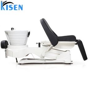 Kisen High <b>End</b> 3 Motor Electric Adjustable Lift Salon Barber Shampoo Chair Shampoo Bowl Sink Hair Wash <b>Bed</b> with Massage for Sale - Product Image 1