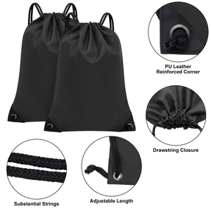 Sacs à dos à cordon de serrage de haute qualité en polyester, sacs de sport à cordon, sacs à cordon légers en polyester avec logo personnalisé - Product Image 5