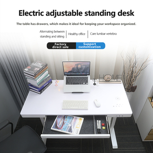Bureaux debout de jeu motorisés électriques <span class=keywords><strong>Bureau</strong></span> d'ordinateur <span class=keywords><strong>en</strong></span> métal à double moteur ergonomique réglable <span class=keywords><strong>en</strong></span> hauteur Pieds de table d'école - Product Image 2