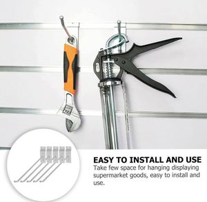 Metal Double Slatwall <b>Hooks</b> or Retailer Stores Shops Supermarkets <b>Hooks</b> Metal Mobile <b>Hooks</b> for Display with Price Tag High Level - Product Image 5