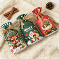Weihnachts-Zugbeutel aus Plastik, Weihnachtsgeschenktüten für Süßigkeiten, Wiederverwendbare Geschenkverpackung, Festliche Partygeschenke