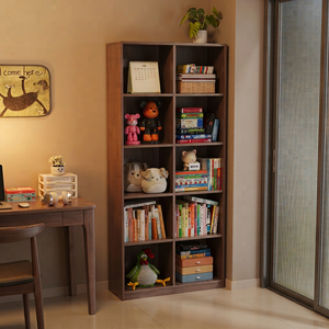 Bibliothèque moderne en bois avec étagères de rangement pour la maison, le bureau et le salon - Product Image 3