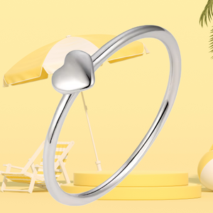 แหวนรูปหัวใจแบบซ้อนได้สำหรับผู้หญิงจาก UM Jewelry เงินแท้ 925 เครื่องประดับน่ารักสำหรับงานแต่งงานและงานปาร์ตี้ - Product Image 5