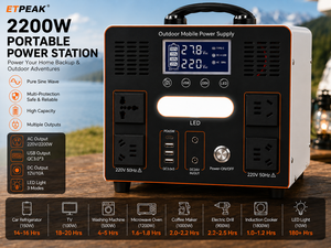 Station portable 2200W, générateur solaire LiFePO4 2201.6Wh, panneau solaire 400W, onde sinusoïdale pure MPPT pour la maison, le <span class=keywords><strong>camping</strong></span>, les <span class=keywords><strong>camping</strong></span>-cars et les voitures - Product Image 2
