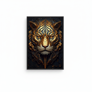 Geometric Tiger Canvas Art: Printed Abstract Jungle Decor,<b>BLACK</b> <b>FRAMED</b> CANVAS - Product Image 2