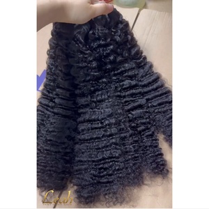 All'ingrosso di alta qualità 100g di extension per capelli umani grezzi 3 b3c modelli birmano ricci fasci per tornare a scuola - Product Image 1