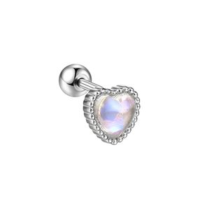 Orecchini a Cuore in Titanio G23 con Opale per Piercing Fai-da-Te, Nuovi Piercing per Cartilagine, Anelli per Labbra in Titanio, Gioielli per Body Piercing - Product Image 3
