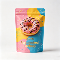 Sachet souple personnalisé imprimé refermable avec fermeture éclair, qualité alimentaire, pour boulangerie, snacks, vente en gros et au détail