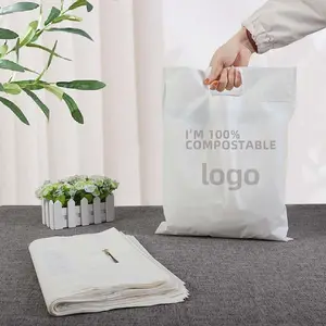 Biểu tượng tùy chỉnh 100% PLA tái sử dụng compostable sinh thái thân thiện mua sắm bao bì Tote phân hủy sinh học nhựa sản xuất túi