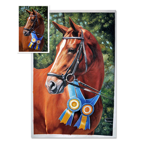 Opera d'Arte su Tela Unica Ritratto di Cane Gatto Animale Domestico Arte Murale Cavallo Dipinto a <span class=keywords><strong>Olio</strong></span> Personalizzato Fatto a Mano - Product Image 1