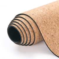 Tapis de yoga LEECORK 5 mm en liège naturel durable, logo personnalisé imprimé, antidérapant, écologique, en liège naturel et caoutchouc/TPE
