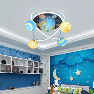 Lampada creativa per la stanza dei <span class=keywords><strong>bambini</strong></span> luce del soffitto di personalità del ragazzo luce del soffitto universo girovagante terra Satellite dei cartoni animati lampadario - Product Image 5