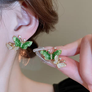 เครื่องประดับแฟชั่นผู้หญิงต่างหูเข็มเงินเกาหลีต่างหูเพทายคริสตัลรูปผีเสื้อต่างหูเม็ดเดี่ยว - Product Image 6