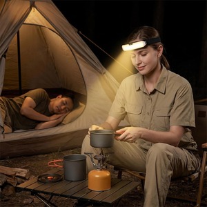 Lampe frontale <span class=keywords><strong>LED</strong></span> rechargeable USB étanche IP65 à lumière rouge, faisceau large 230°, pour la course, la randonnée et le camping - Product Image 2