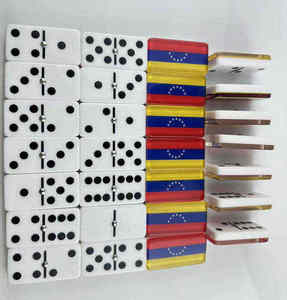 Hot bán buôn đôi sáu Domino thiết lập màu đen và trắng Acrylic juego de Domino Trò chơi cho trẻ em và người lớn - Product Image 4