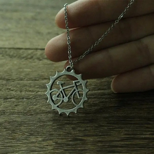 Collana con ciondolo a forma di bicicletta, bellissimo gioiello <span class=keywords><strong>unico</strong></span>, ricordo per amici ciclisti, testimonino dell'amicizia. - Product Image 5