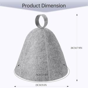 Chapeau de sauna en feutre de laine 100% de 5 mm, écologique et luxueux, 23x35 cm, couleur unie, pour la salle de bain, la banya russe, pour hommes et femmes - Product Image 2