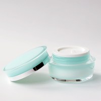 Pot d'emballage rond de luxe, logo personnalisé, pots cosmétiques élégants en acrylique, 15g 30g 50g