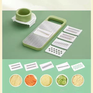 <span class=keywords><strong>Cucina</strong></span> 5 in 1 acciaio inox multifunzionale manuale manuale affettatrice per verdure tagliacarte patate trituratori di carote aglio grattugia Chopper - Product Image 3